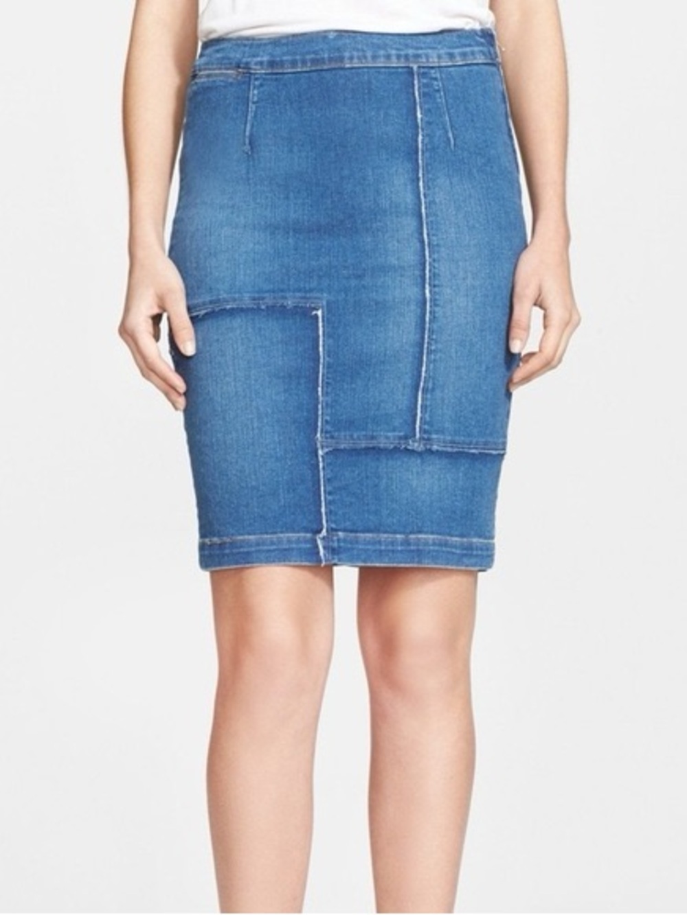 Frame Denim Le High Panel High Waist Denim Pencil Skirt Size 31